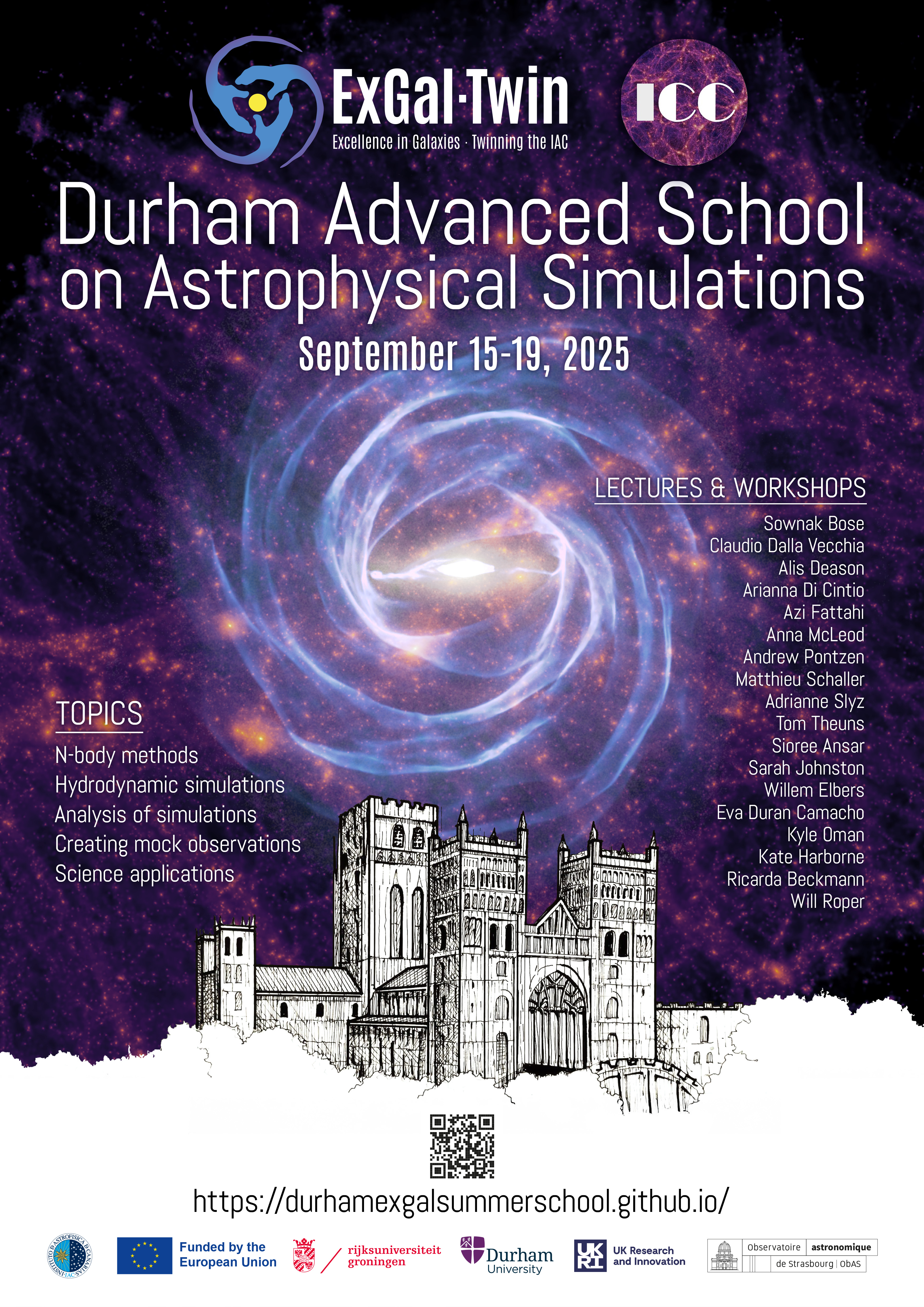 Cartel Participantes a la Durham Advanced School on Astrophysical Simulations