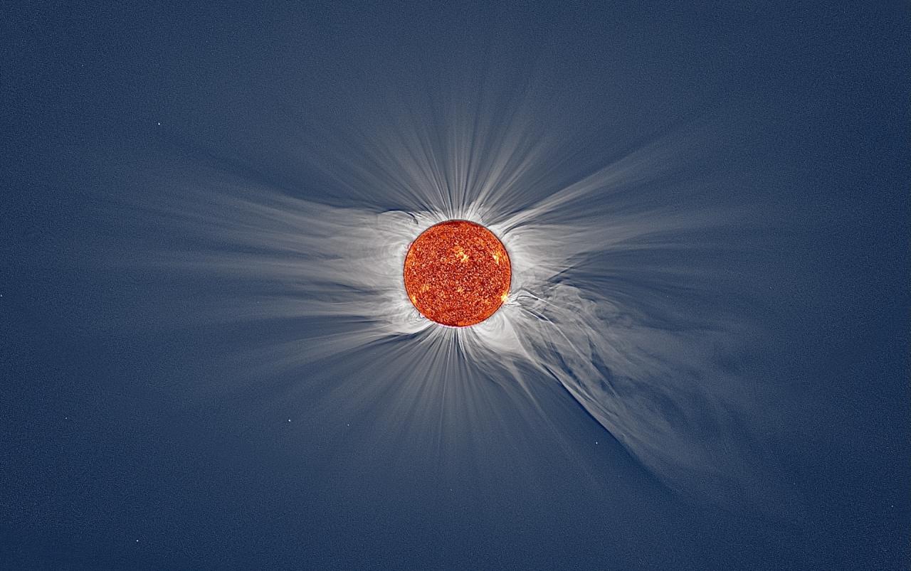 Solar corona in visible light during a solar eclipse