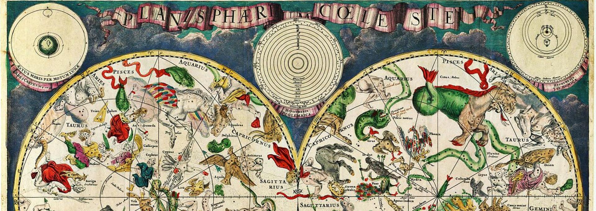 Carta celeste del siglo XVII realizada por el cartógrafo holandés Frederik de Wit.