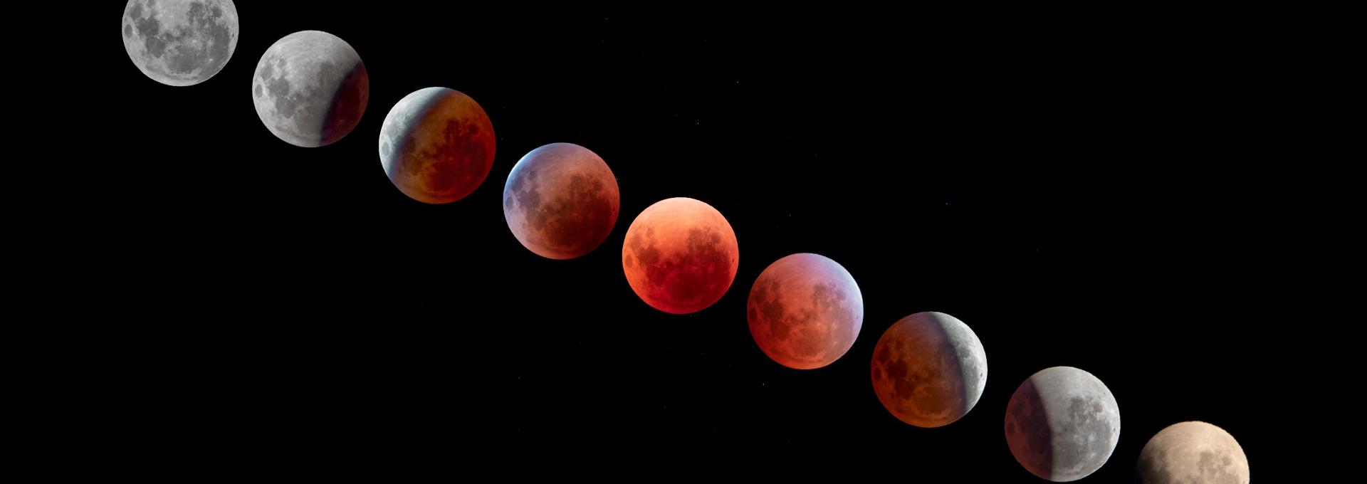 Composición de tomas en RGB durante el eclipse total de Luna del 16 de mayo de 2022 obtenidas desde el Observatorio del Teide. Crédito: Daniel López