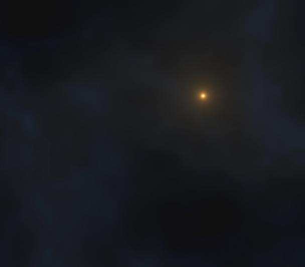 Simulación artística de la formación de la estrella J0023+0307