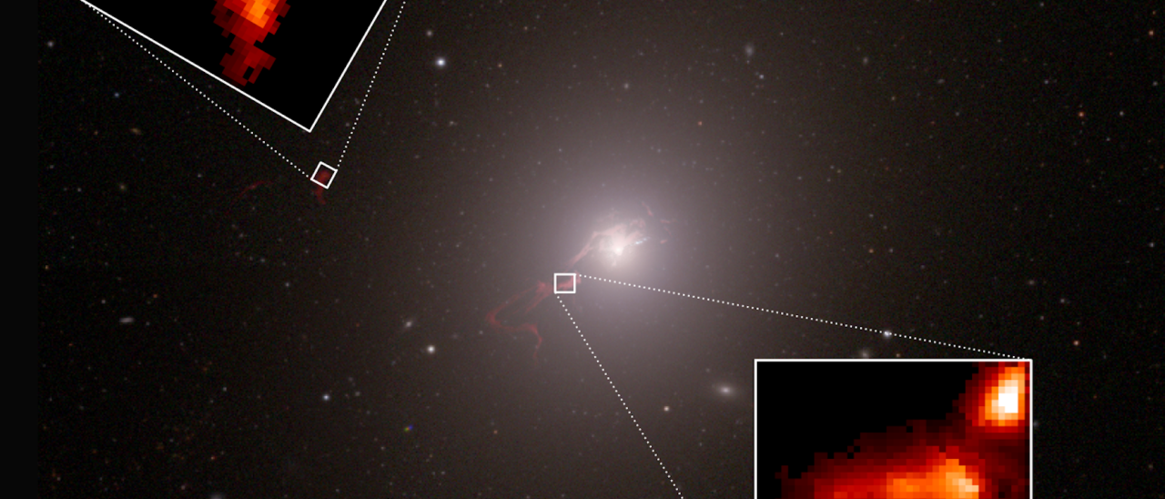 Giant galaxy M87 combining observations in visible light