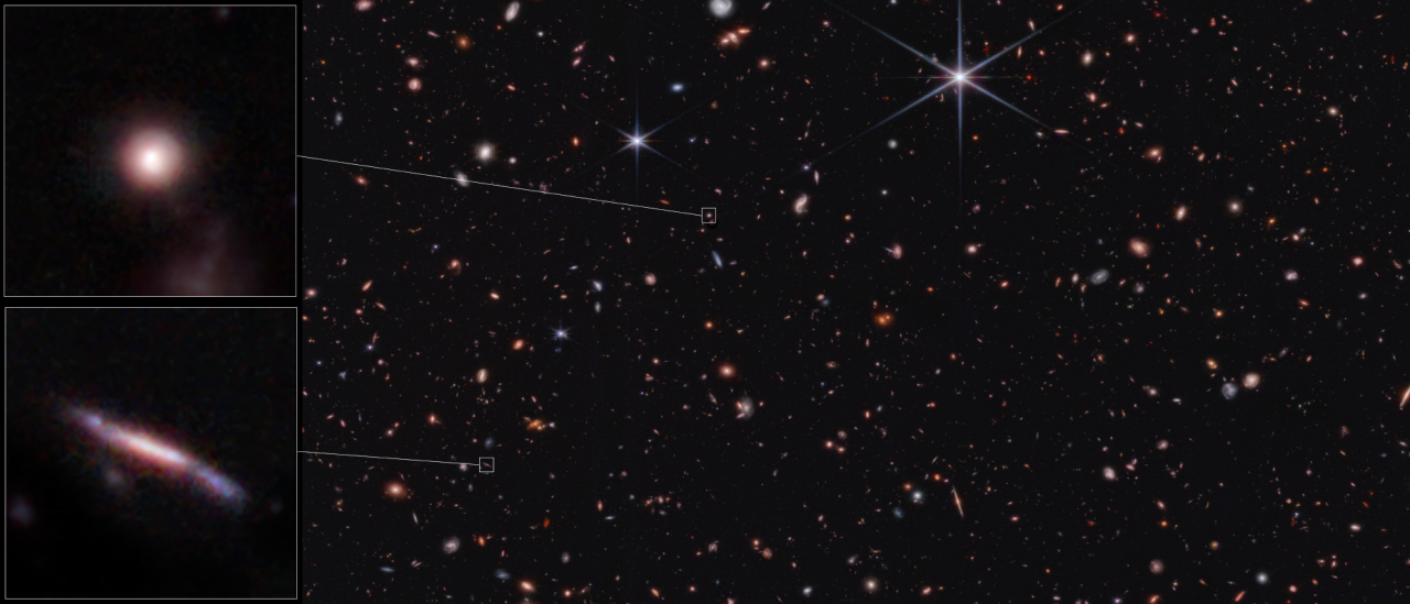 Distant galaxies identified by JWST