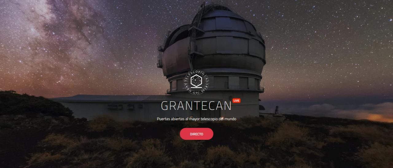 Cover of grantecan.es. Credit: Gran Telescopio Canarias (GTC). 