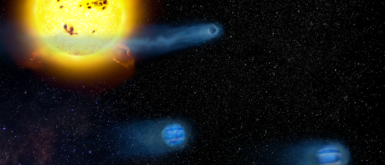 Artist’s illustration of the V1298 Tau planetary system / Astrobiology Center, NINS. 