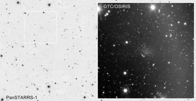 An amateur astronomer discovers a dwarf galaxy