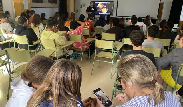 Attendees at the talk "The history of the Universe in 24 hours" at IES Santa Úrsula