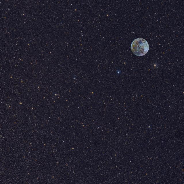 Star field of the Milky Way with the Moon, Venus, Mars, Jupiter and Saturn