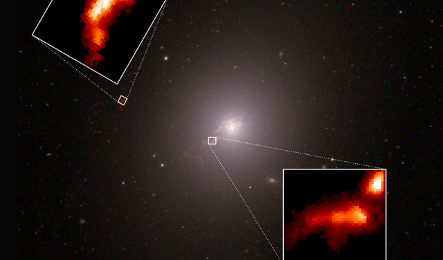 Galaxia gigante M87 combinando observaciones en luz visible 