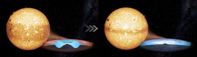 Artist’s impression of MAXI J0637−430 during an eruption