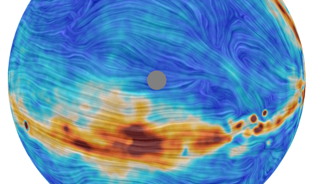 Map of polarized microwave emission in the northern hemisphere 