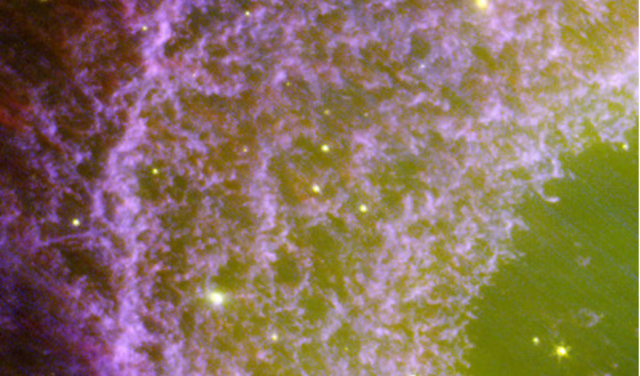 close-up of part of the ring nebula 