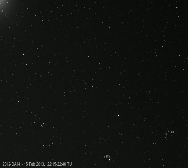 Asteroid 2012 DA14 - Tizón telescope (Ø10 6cm) Asteroid 2012 DA14