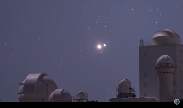 Timelapse del 21 de diciembre del seguimiento a la conjunción de Júpiter y Saturno