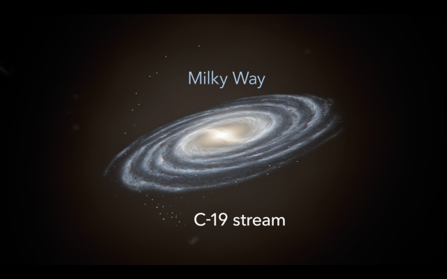 Artist's picture of the remnant of globular cluster C-19 in the Milky Way