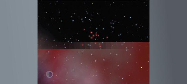 Localización de un cúmulo de estrellas gigantes rojas