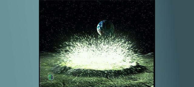 Leonid meteors impact on the Moon.