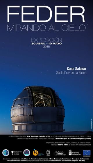 Cartel exposición "FEDER, mirando al cielo". Crédito: Inés Bonet (IAC) 11933