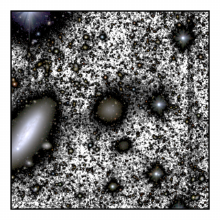 Región alrededor de la galaxia NGC 1052-DF4, capturada con el telescopio IAC80 en el Observatorio del Teide, Izaña, Tenerife. La figura destaca las principales galaxias en el campo de visión, incluyendo NGC 1052-DF4 (centro de la imagen) y su vecina NGC 1035 (centro-izquierda).