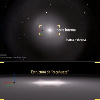 Composición galáctica de NGC 1291 en el que se muestra su estructura de "cacahuete". Crédito: Gabriel Pérez Díaz, SMM (IAC). 