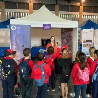 Students visit the IAC stand at the Miniferia de la Ciencia y la Innovacion 2025 held on La Palma Students visit the IAC stand at the Miniferia de la Ciencia y la Innovacion 2025 held on La Palma
