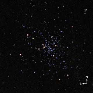View of the cluster if the contamination of stars and dust that hides it could be removed. Credit: Gabriel Pérez Díaz, SMM (IAC). View of the cluster if the contamination of stars and dust that hides it could be removed. Credit: Gabriel Pérez Díaz, SMM (IAC).