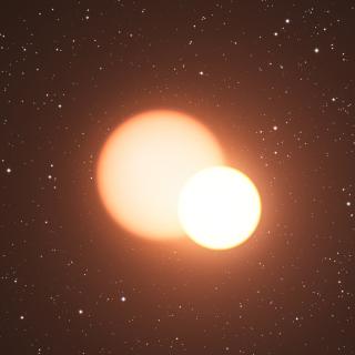 Representación artística de un sistema binario similar a KIC 10001167