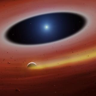 Artist’s impression of a planetary fragment orbits the star SDSS J122859.93+104032.9