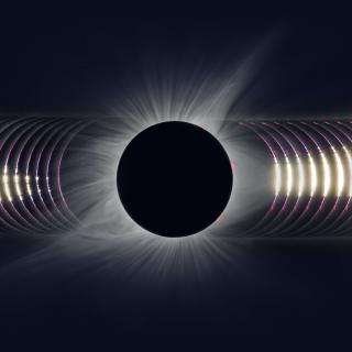 The central five minutes of the total solar eclipse of August 21, 2017 (Idaho, USA). At the ends (left and right) images with DN 5 solar filter, the rest without filter. Combination of the second contact (left sequence), third contact (right sequence) and crown (center). Credit: J.C. Married / StarryEarth. The central five minutes of the total solar eclipse of August 21, 2017 (Idaho, USA). At the ends (left and right) images with DN 5 solar filter, the rest without filter. Combination of the second contact (left sequence), third contact (right sequence) and crown (center). Credit: J.C. Married / StarryEarth.