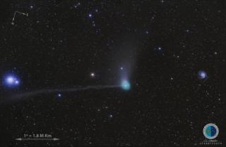 Paso del cometa "Catalina" (C/2013 US10) por el cielo del Observatorio del Teide en su perigeo el 17 de enero de 2016. Crédito: J.C. Casado. 8428