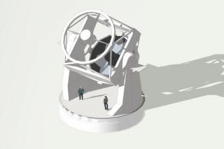 Imagen del nuevo telescopio robótico de 4 metros generada por ordenador. Crédito: Dr Jon Marchant (ARI). 8432