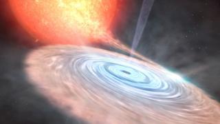 Artistic view of the accretion disc surronding the black hole V404 Cygni, where the intense wind detected by GTC becomes evident. Credit: Gabriel Pérez, SMM (IAC). Artistic view of the accretion disc surronding the black hole V404 Cygni, where the intense wind detected by GTC becomes evident. Credit: Gabriel Pérez, SMM (IAC).