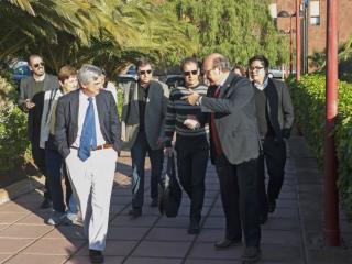 El director del IAC, Rafael Rebolo, recibiendo a la delegación de líderes brasileños en la sede central del Instituto de Astrofísica de Canarias (IAC). Crédito: Miguel Briganti, SMM (IAC). 8521