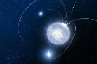 Concepción artística de un proceso eruptivo en un magnetar. Créditos: L.Calcada (ESO) 8059