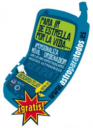 Imagen promocional del portal donde los internautas podrán descargarse fondos, temas y salvapantallas para el ordenador y el teléfono móvil.Crédito: IAC. 8078