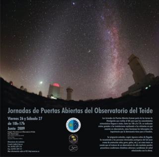 Cartel de las Jornadas de Puertas Abiertas del Observatorio del Teide. Imágen: Gotzon Cañada. IAC. 8096