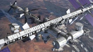 Representación de AMS-02 en la Estación Espacial Internacional (ISS).Créditos: NASA 8149