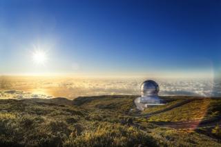 El Gran Telescopio CANARIAS (GTC), ubicado a unos 2.400 metros de altitud en el Observatorio del Roque de los Muchachos, en la isla de La Palma.Créditos: Pablo Bonet 8164