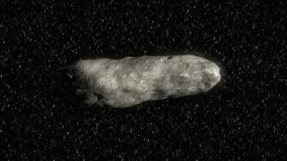 Simulation of asteroid 2012 DA14 according to the dimensions determined in the study during its approximation to the Earth on 15 February 2013. Credits: Multimedia Service (IAC) Simulation of asteroid 2012 DA14 according to the dimensions determined in the study during its approximation to the Earth on 15 February 2013. Credits: Multimedia Service (IAC)