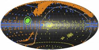 Map of the sky on which you can see the areas of the fields which the SDSS will observe in the infrared, with emphasis on the central strip, which corresponds to the plane of the Milky Way. Source: http://www.sdss3.org/future/apogee2.php Map of the sky on which you can see the areas of the fields which the SDSS will observe in the infrared, with emphasis on the central strip, which corresponds to the plane of the Milky Way. Source: http://www.sdss3.org/future/apogee2.php